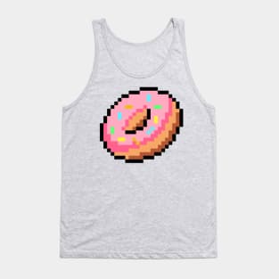 Perfectly Pixel Art Pastry Iced Donut with Sprinkles Tank Top